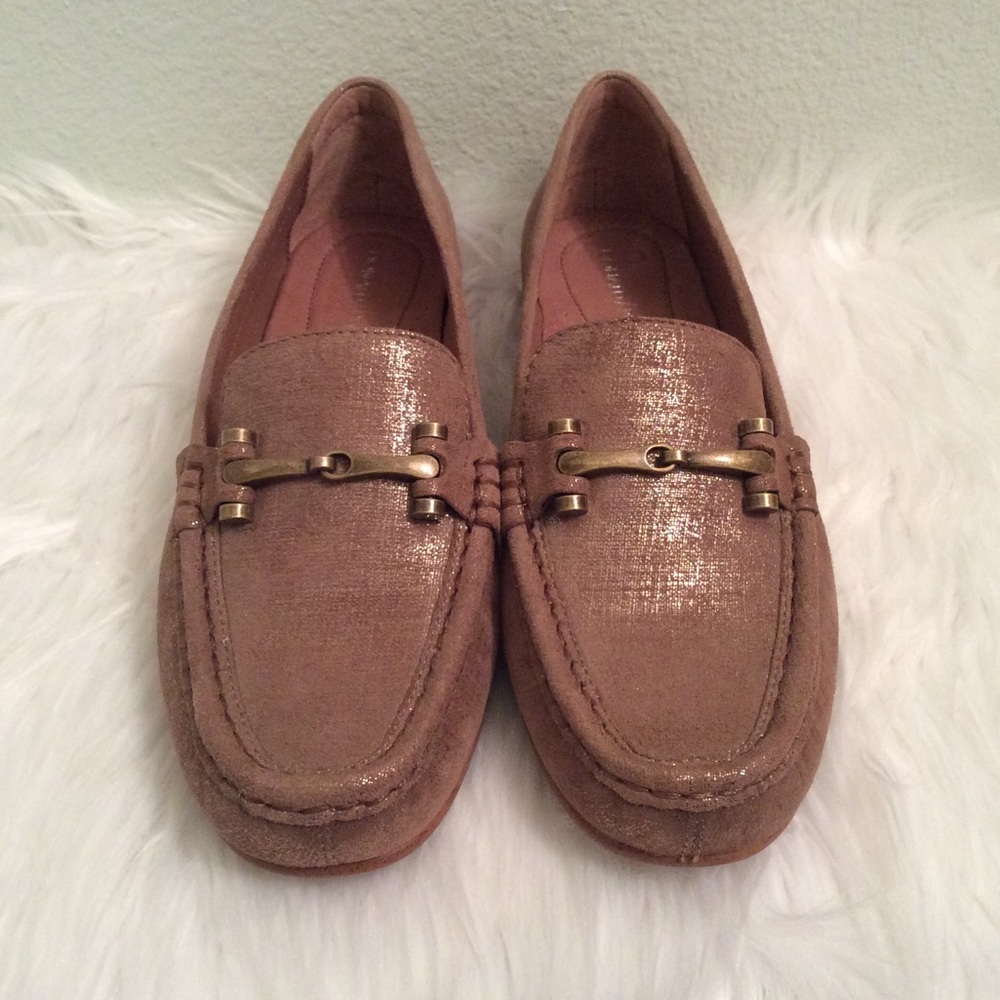 Donald Pliner Filo metallic slip on shoes. Nice!